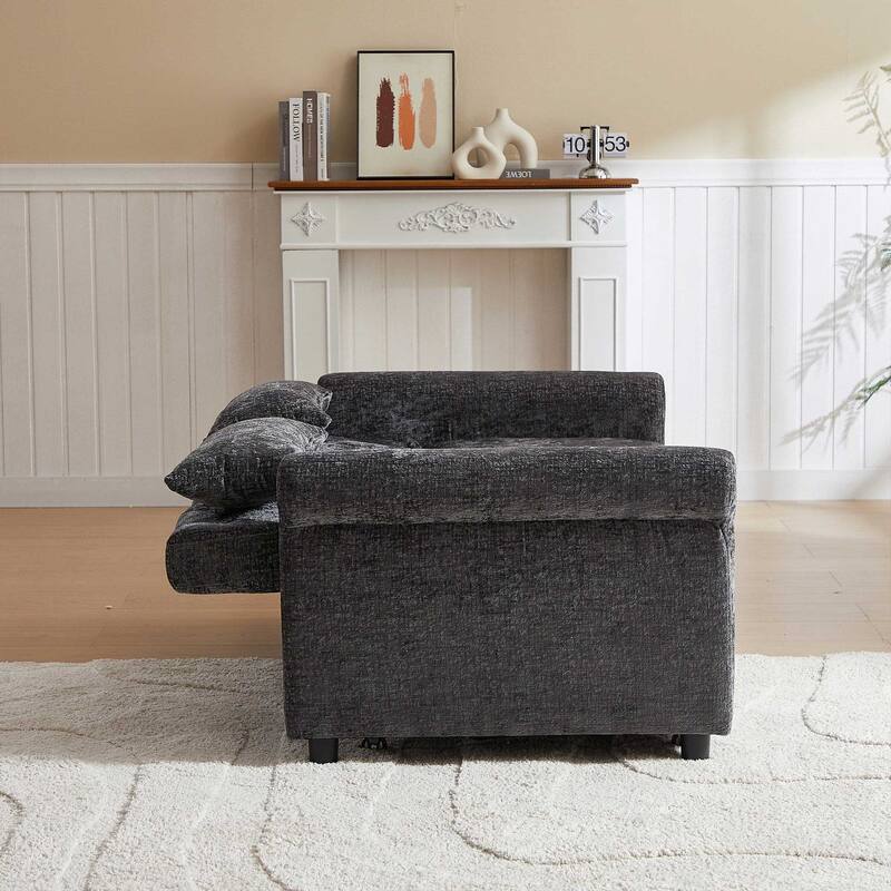 58.27 "cushioned sofa bed with adjustable backrest