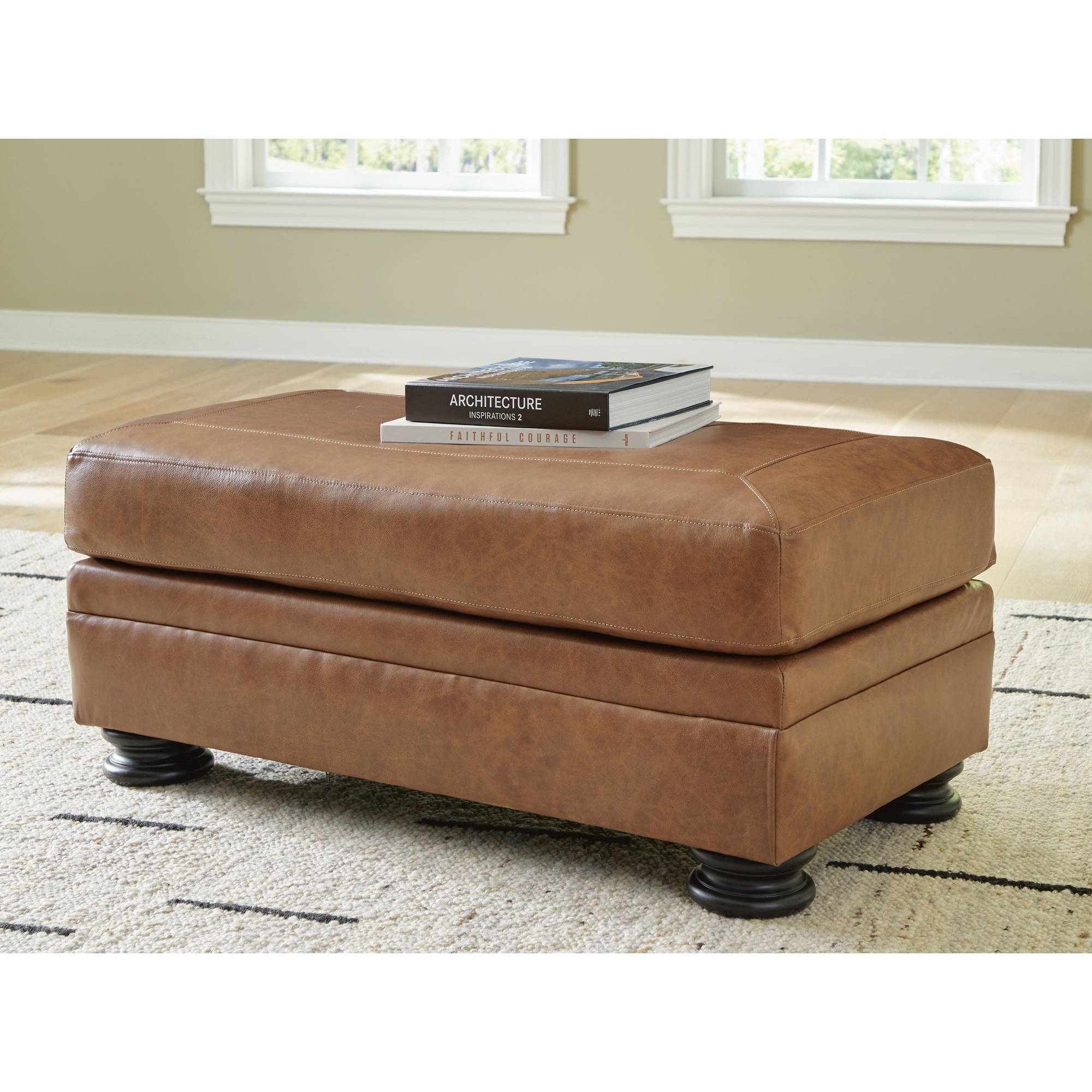 Signature Design by Ashley Carianna Leather Match Ottoman