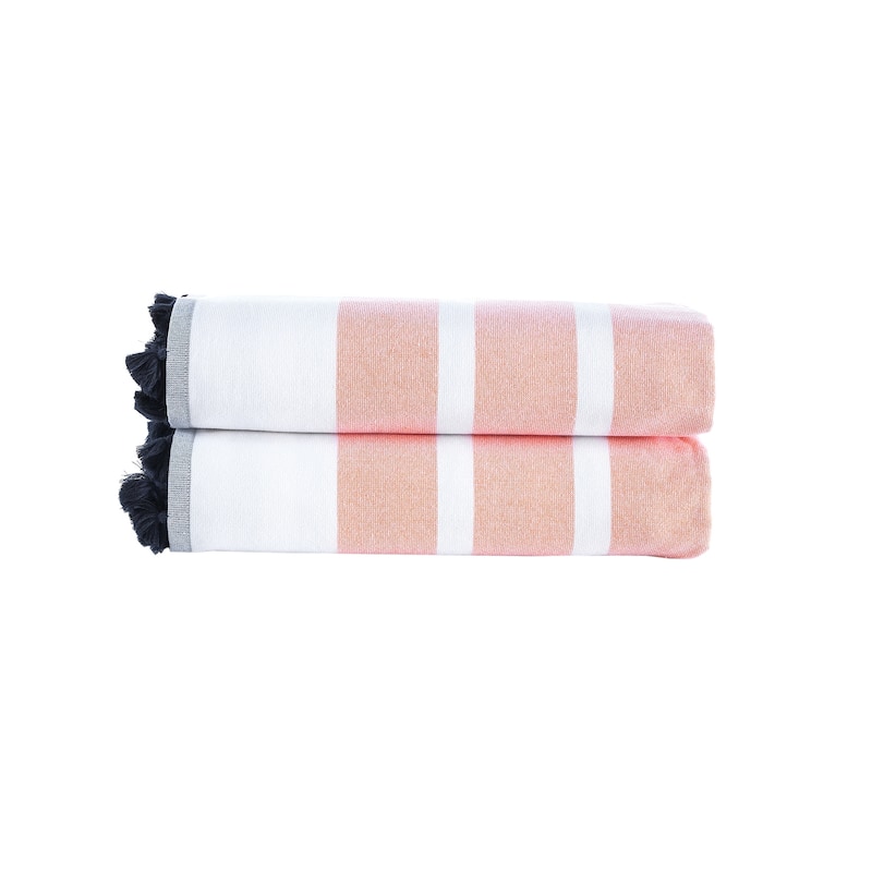 Brooks Brothers Turkish Pesthemal 2 pcs Bath Sheets - Orange