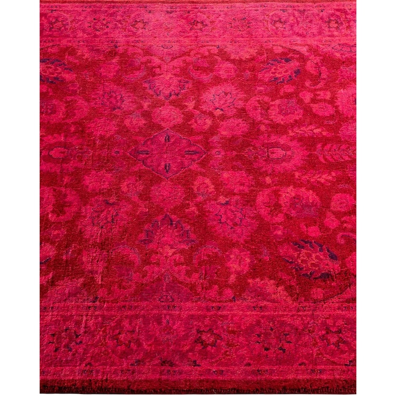Overton Hand Knotted Wool Vintage Inspired Modern Contemporary Overdyed Pink Area Rug - 3' 1" x 5' 5"