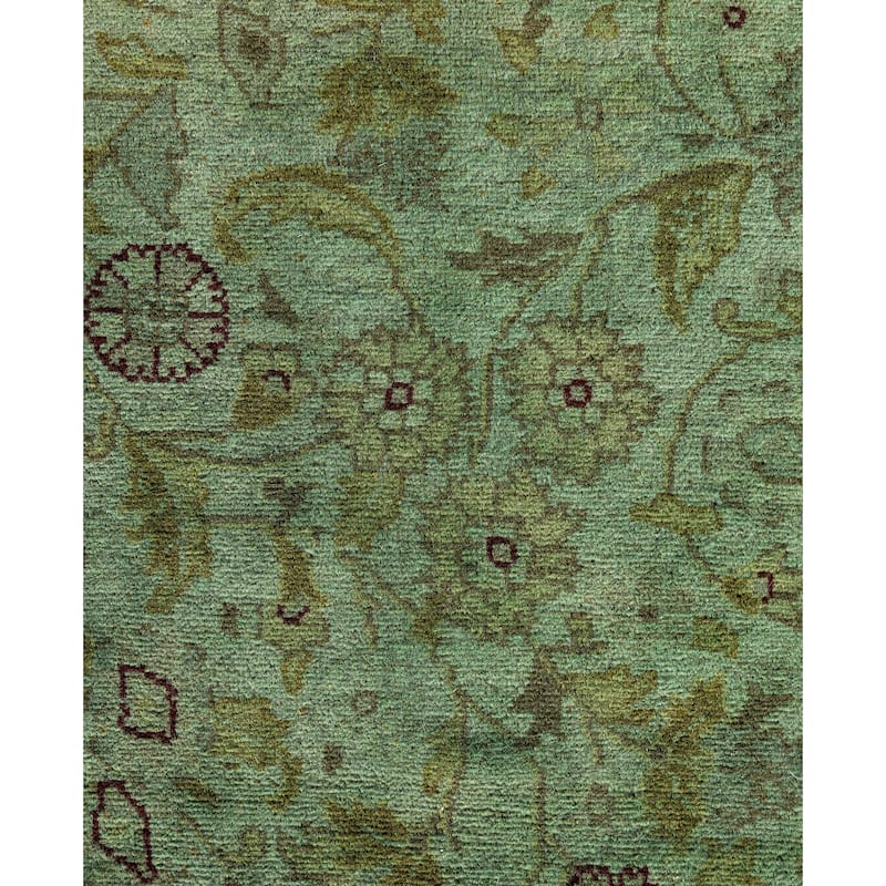 Overdyed One-of-a-Kind Hand-Knotted Area Rug - Green - 8' 2" x 10' 4"