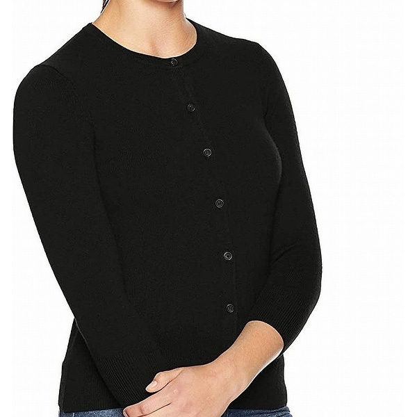 women's black button down cardigan