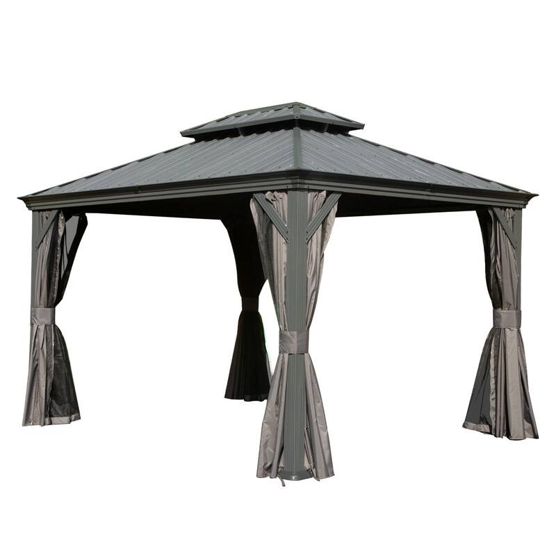 Domi Hardtop Gazebo with Galvanized Steel Double Roof and Aluminum Frame