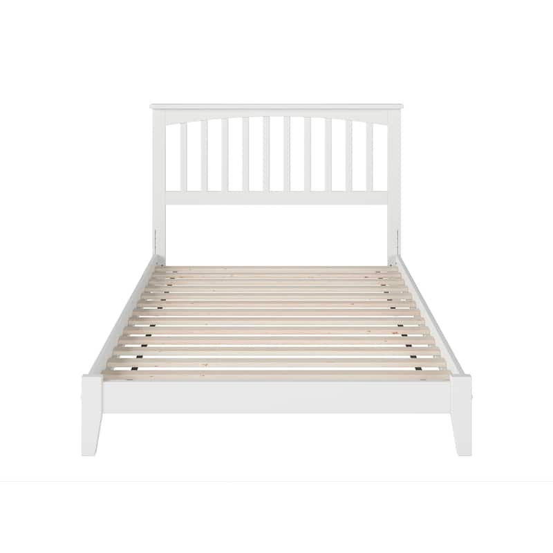 Rustic Platform Bed with Charger - Solid Wood Bed Frame - Modern Style Bed - 77" L x 57.75" W