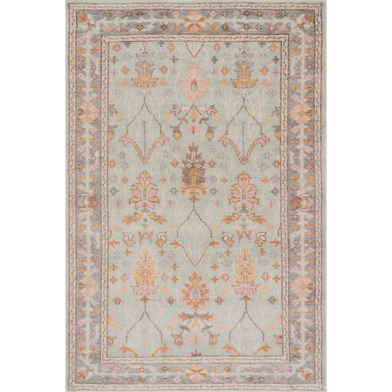 Nuloom Virella Hand Knotted Wool Area Rug - 3' x 5' - Light Blue - Rectangle