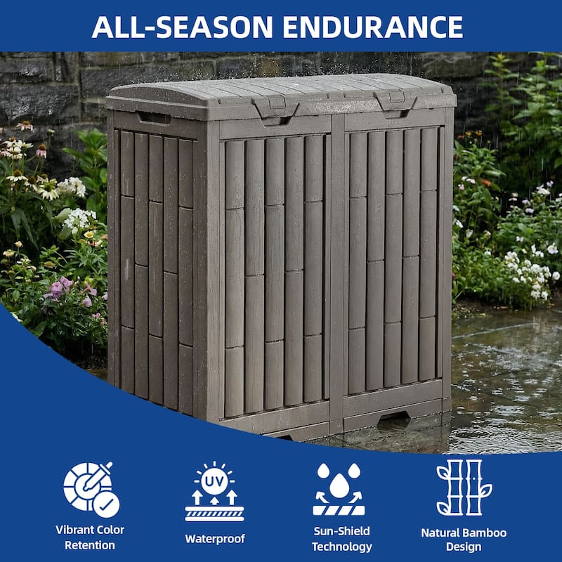 Moasis 31/76 Gallon Resin Outdoor Patio Trash Can