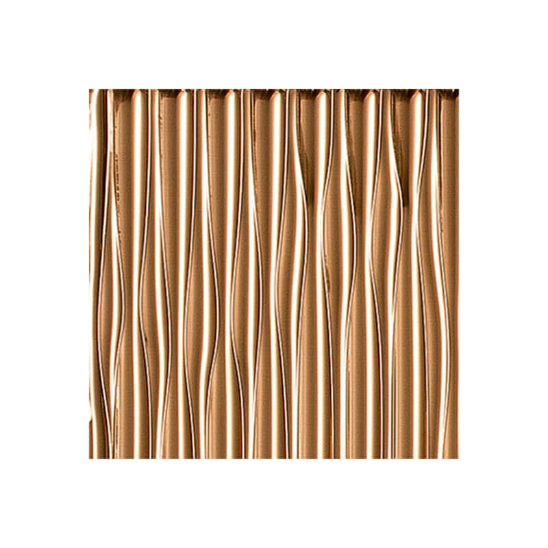 FASÄDE Dunes Vertical 4-foot x 8-foot PVC Wall Panel in Polished Copper - Sample