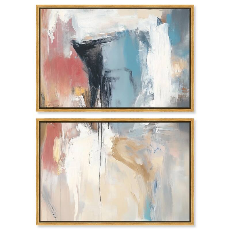 Sanctuary IV Canvas Set of 2 by Art Remedy - 24" x 16" - Gold