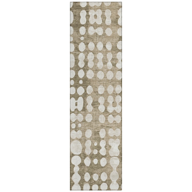 Machine Washable Indoor/ Outdoor Chantille Dots Abstract Rug