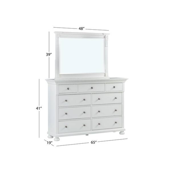 Abbyson Hendrick Distressed Black Solid Wood 9 Drawer Dresser Bed