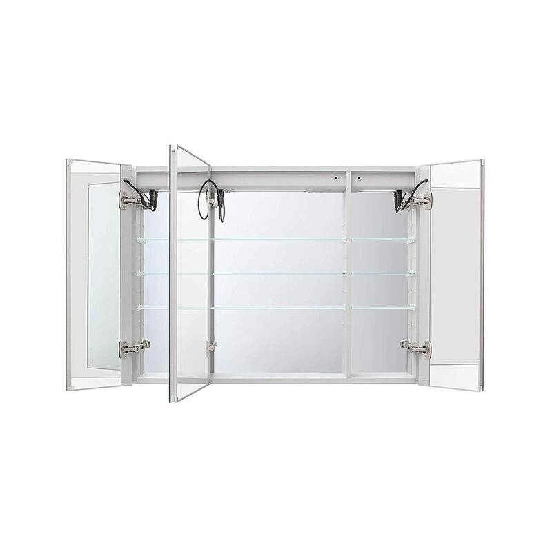 AQUADOM Signature Royale, 40"x30"x5", Bathroom Led Lighted Medicine Cabinet, Defogger, Integrated LED 3X Magnifying Mirror