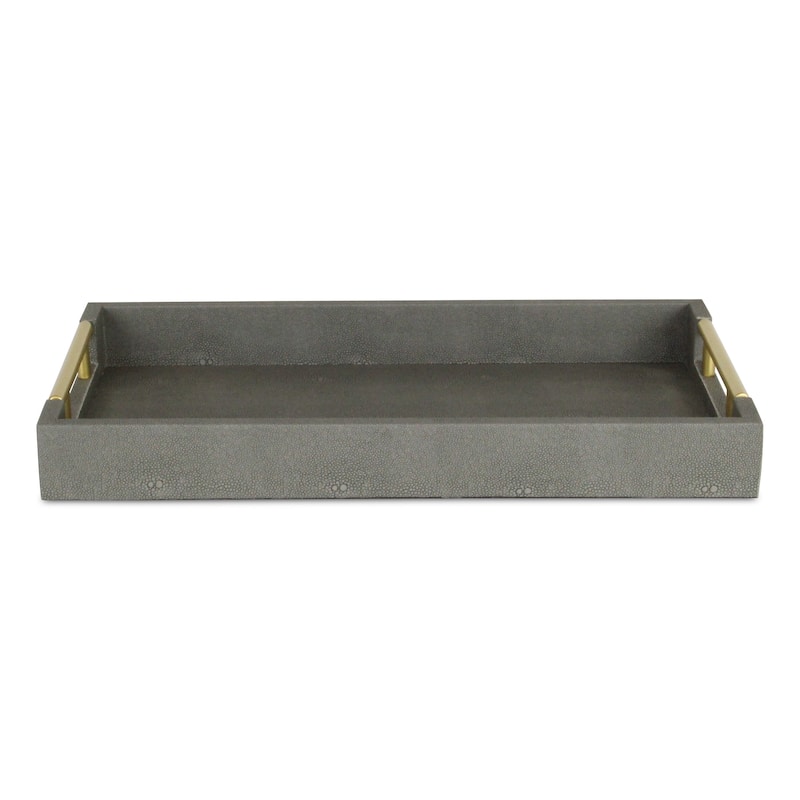 Lusan Faux Shagreen Tray with Handles