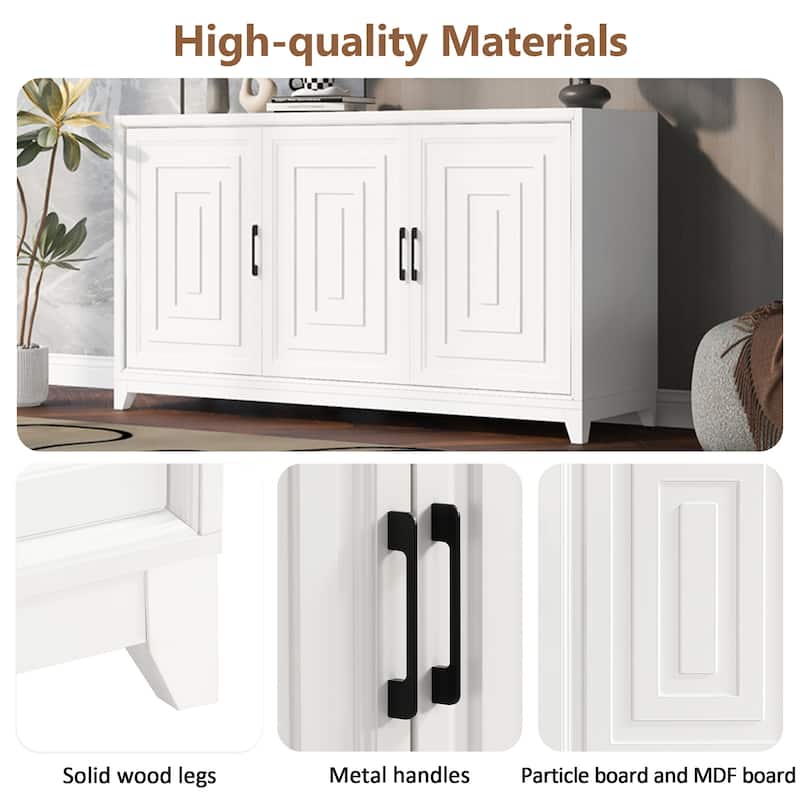 Modern TV Stand For 65-Inch TVs – Stylish Entertainment Center With Two Storage Compartments And Solid Wood Legs