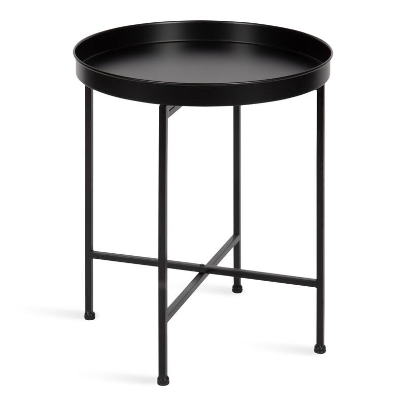 Kate and Laurel Celia Round Metal Side Table - 18.25x18.25x22 - Black