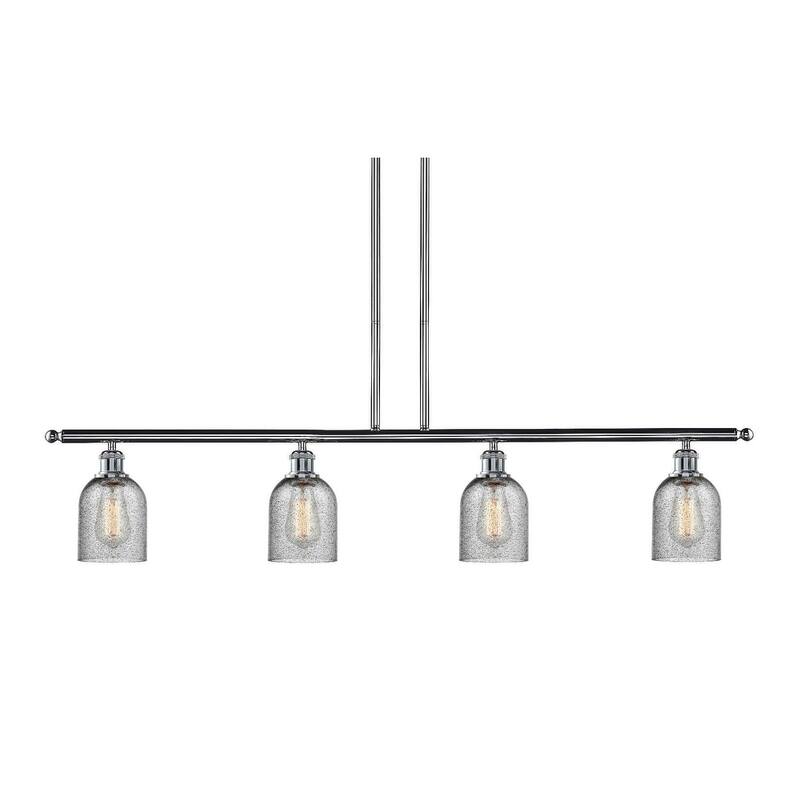 Innovations Lighting Caledonia 4 Light 48" Wide Linear Chandelier - Polished Chrome / Charcoal
