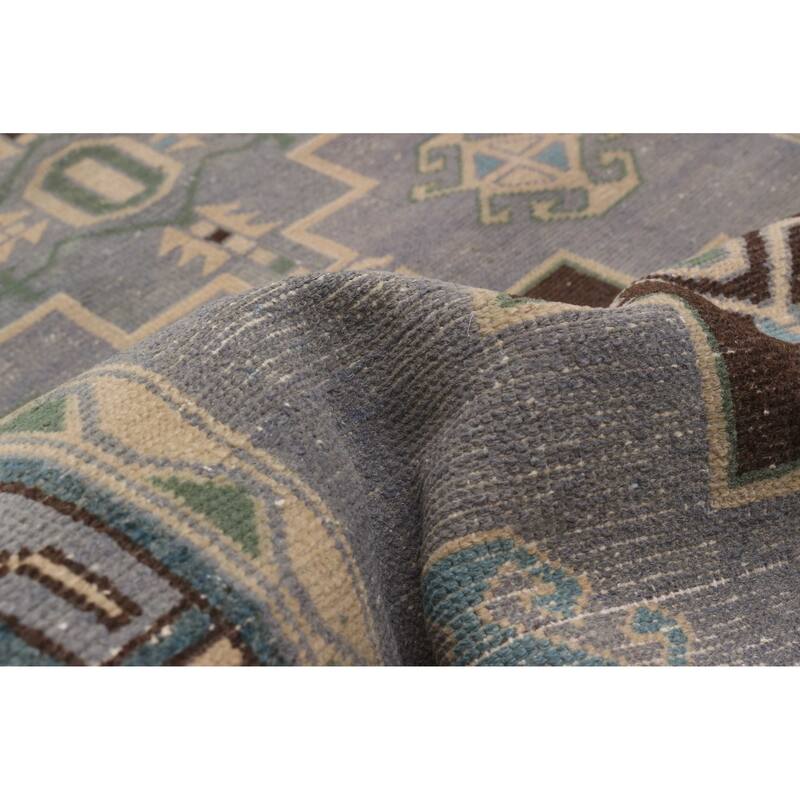 ECARPETGALLERY Hand-knotted Antalya Vintage Grey Wool Rug - 3'2 x 6'2