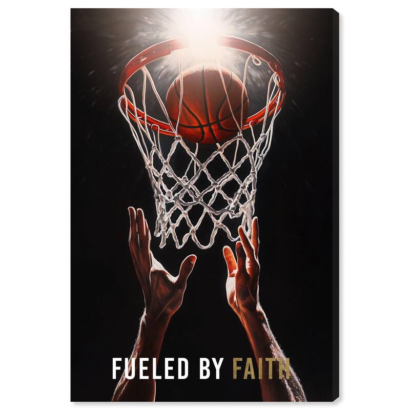 Fueled by Faith Basketball Canvas by Art Remedy, Gallery Wrapped - 16" x 24"