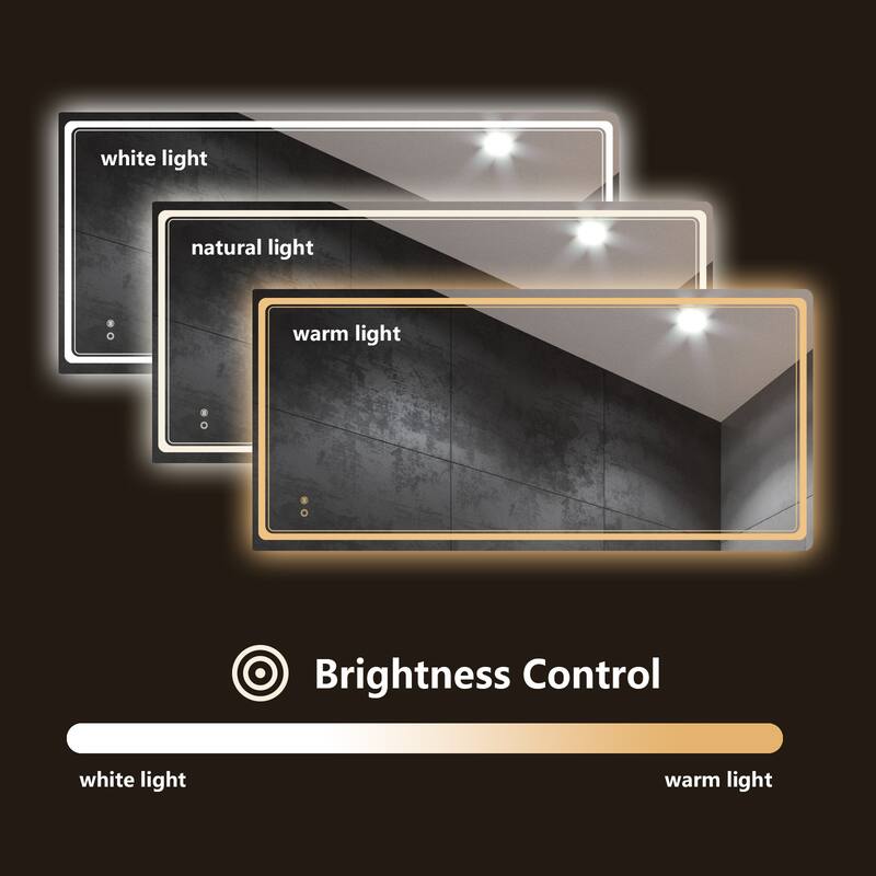 Wallbeyond 3-Tone Modern Style Frameless Rectangular LED Wall Mirror