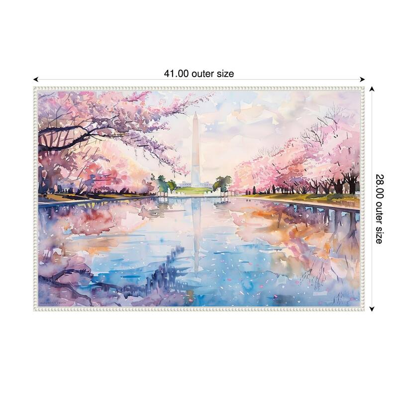 The Mall in Spring by Tradelink inhouse artist Framed Canvas Wall Art Print - 41 x 28 in