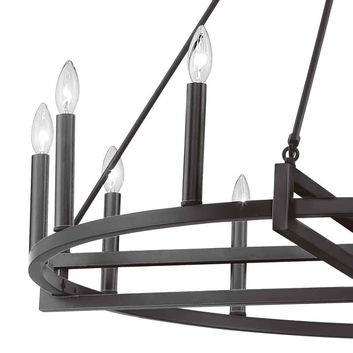 Acroma 12 Light 41In Modern Farmhouse Wagon Wheel Chandelier-UL Certified