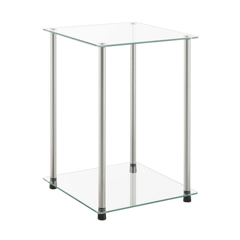 Convenience Concepts Designs2Go Classic Glass 2 Tier Square End Table
