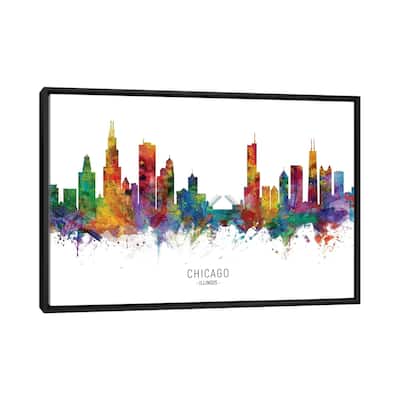 iCanvas "Chicago Illinois Skyline" by Michael Tompsett Framed Canvas Print