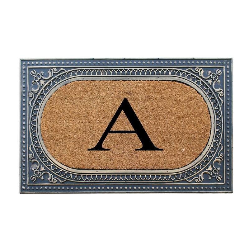 A1HC First Impression Carson Rubber and Coir 24" X 39", Heavy Duty, Easy to Clean Outdoor Monogrammed Doormat