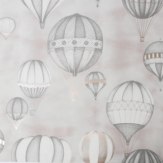 Balloon Fiesta Grey and Rose Gold Wallpaper