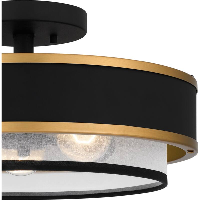 Lockwood 3-Light Earth Black Semi-Flush Mount - Earth Black