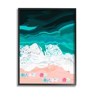 Stupell Aerial View Beach Umbrellas Framed Giclee Art by Amelia Noyes ...
