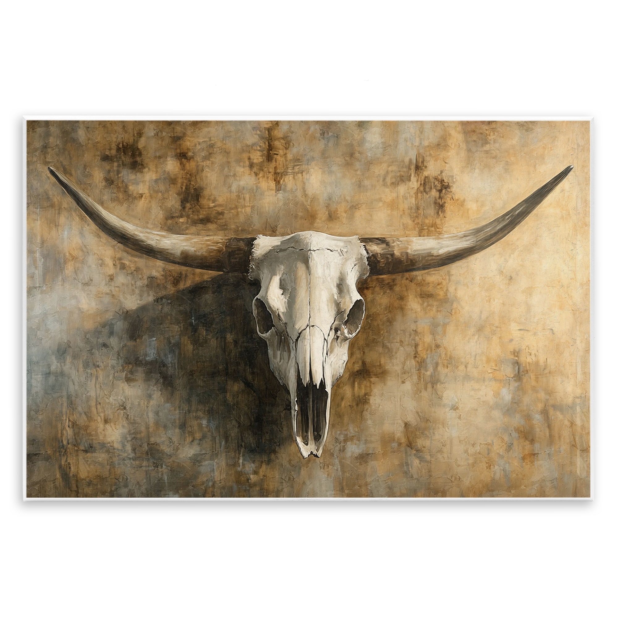 Stupell Vintage Cow Skull Rustic Wall Plaque Art Design By Nina Blue