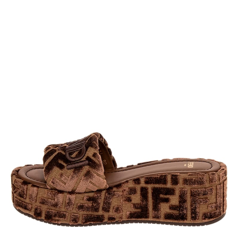 Fendi FF Jacquard Platform Slide