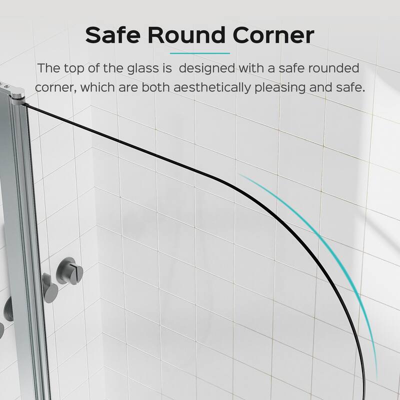 43 in. W * 58 in. H Frameless Folding Shower Doors