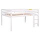 preview thumbnail 8 of 26, Full Size Low Loft Bed with inclined Ladder and Guardrails, White