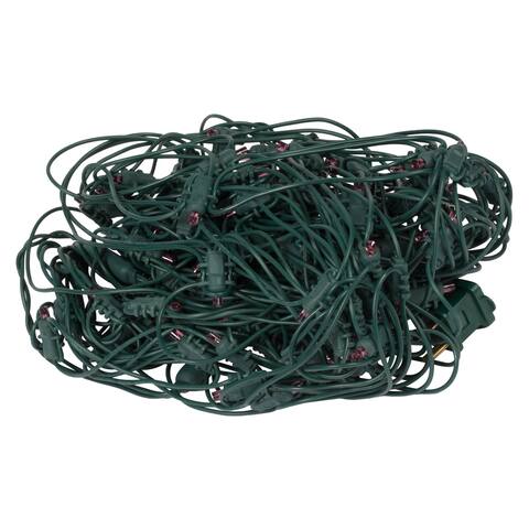 Vickerman 120 Purple Wide Angle Twinkle LED Net Light Set, Green Wire