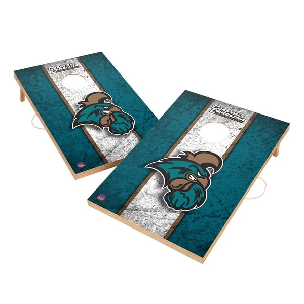 slide 2 of 6, Vintage Coastal Carolina Chanticleers 2x4 Tailgate Cornhole Boards Include Carrying Case