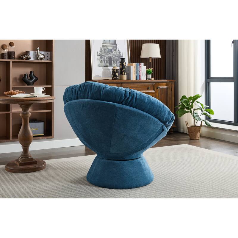 Oversized Swivel Accent Chair, 360-Degree Swivel Barrel Chair, Papasan Chair for Living Room and Bedroom Comfort