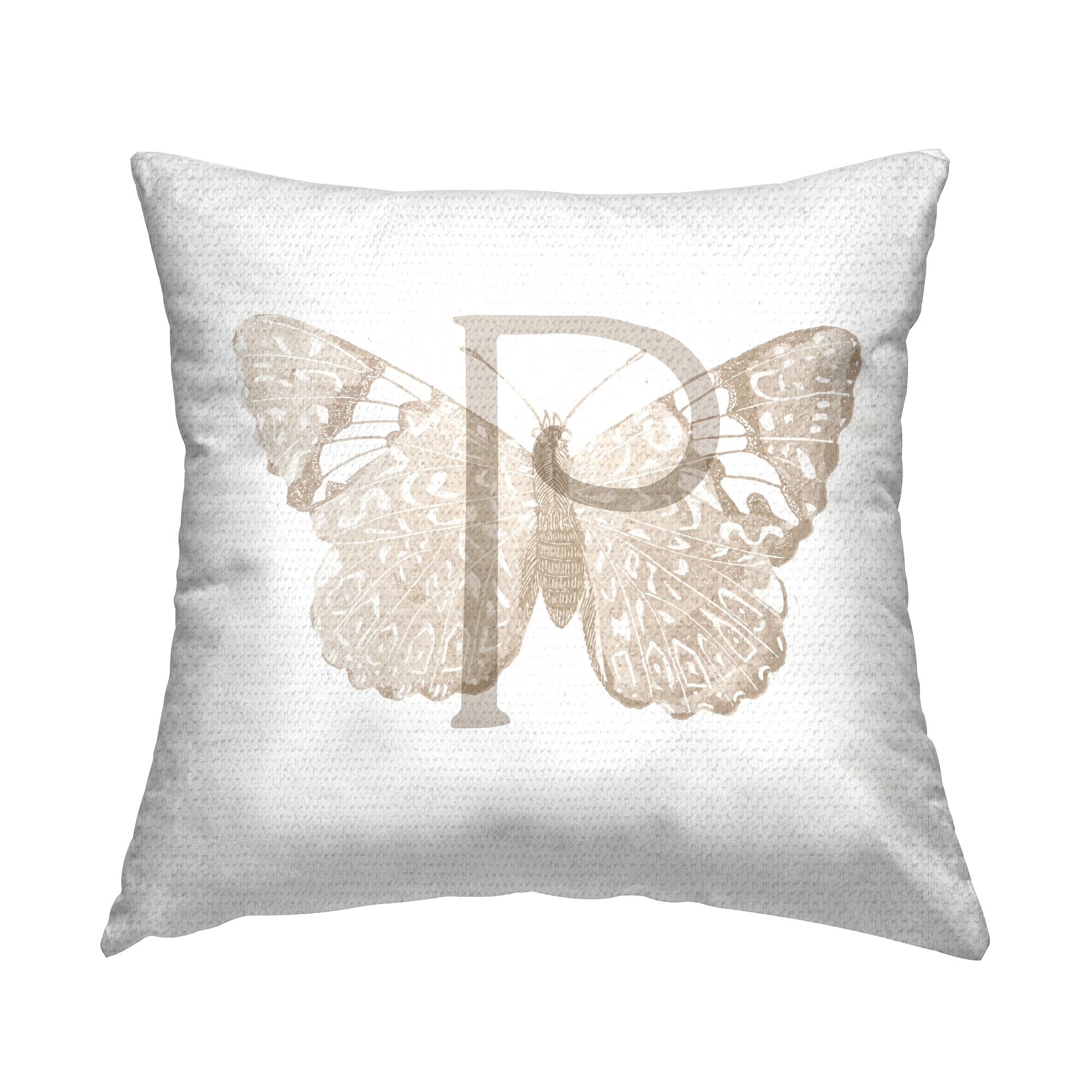 Stupell Butterfly Initial Printed Outdoor Throw Pillow Design by Lil' Rue