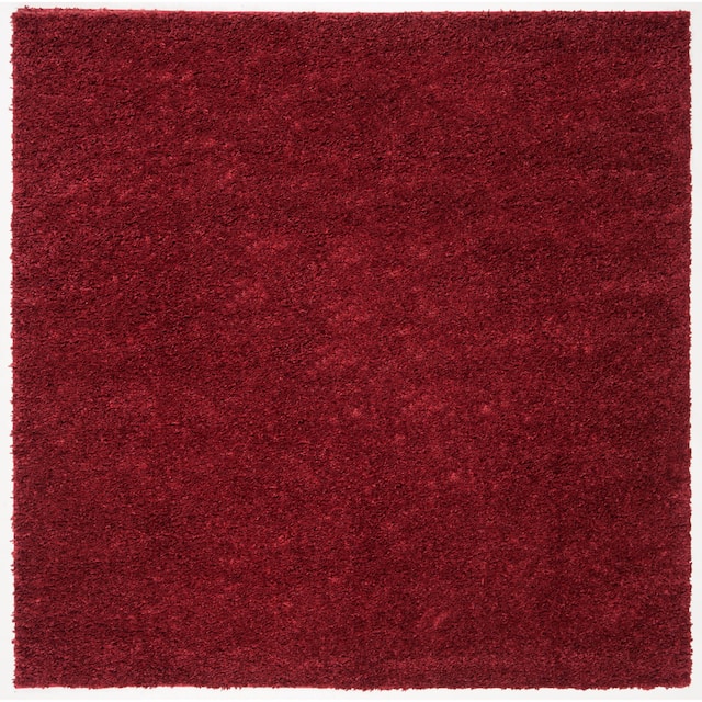 SAFAVIEH August Shag Solid 1.2-inch Thick Area Rug - 11' x 11' Square - Burgundy