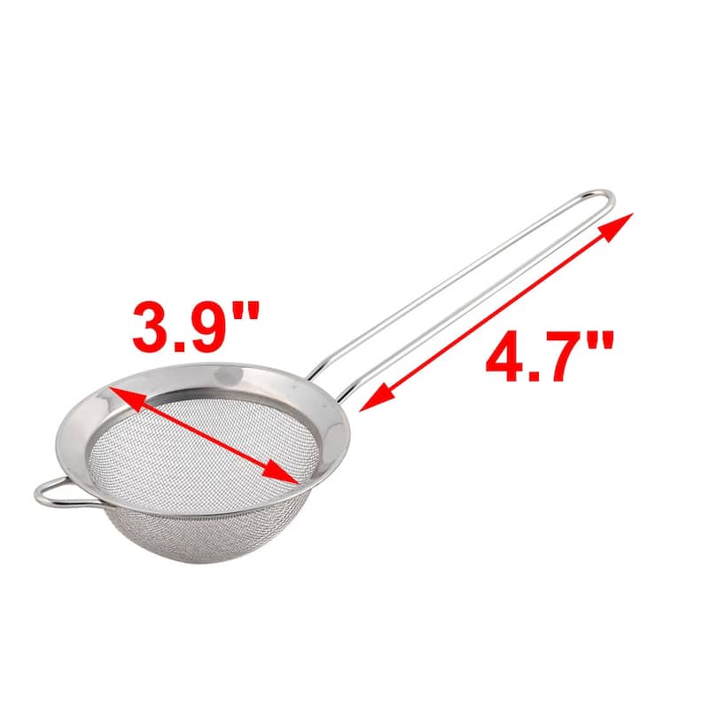 Dining Room Metal Tea Spice Flour Mesh Strainer Colander Sieve Sifter 10cm Dia
