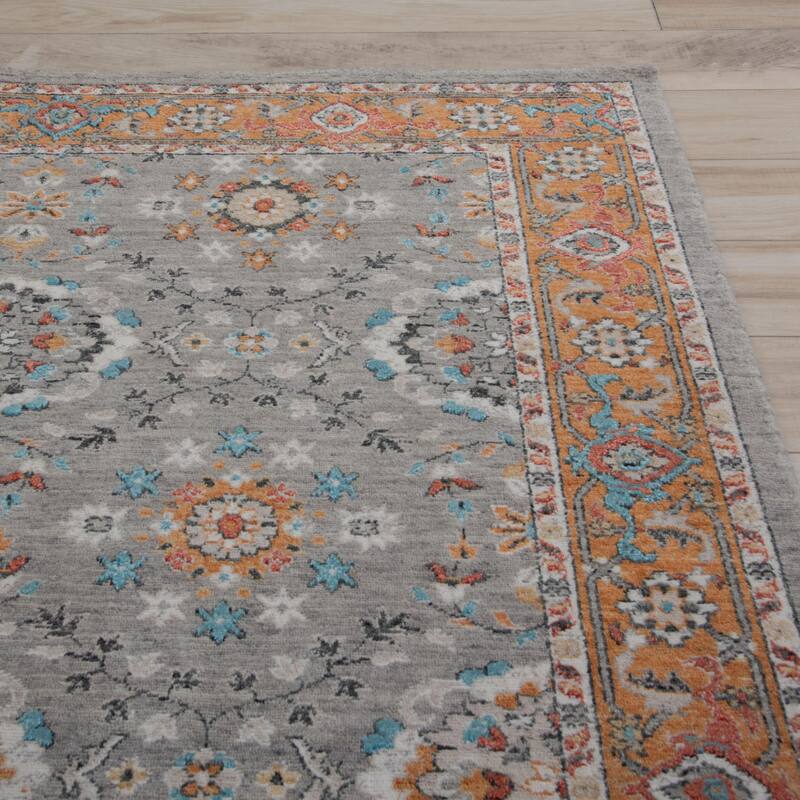 Alora Decor Cosmopolitan Traditional Orange Wool/Tencel Area Rug