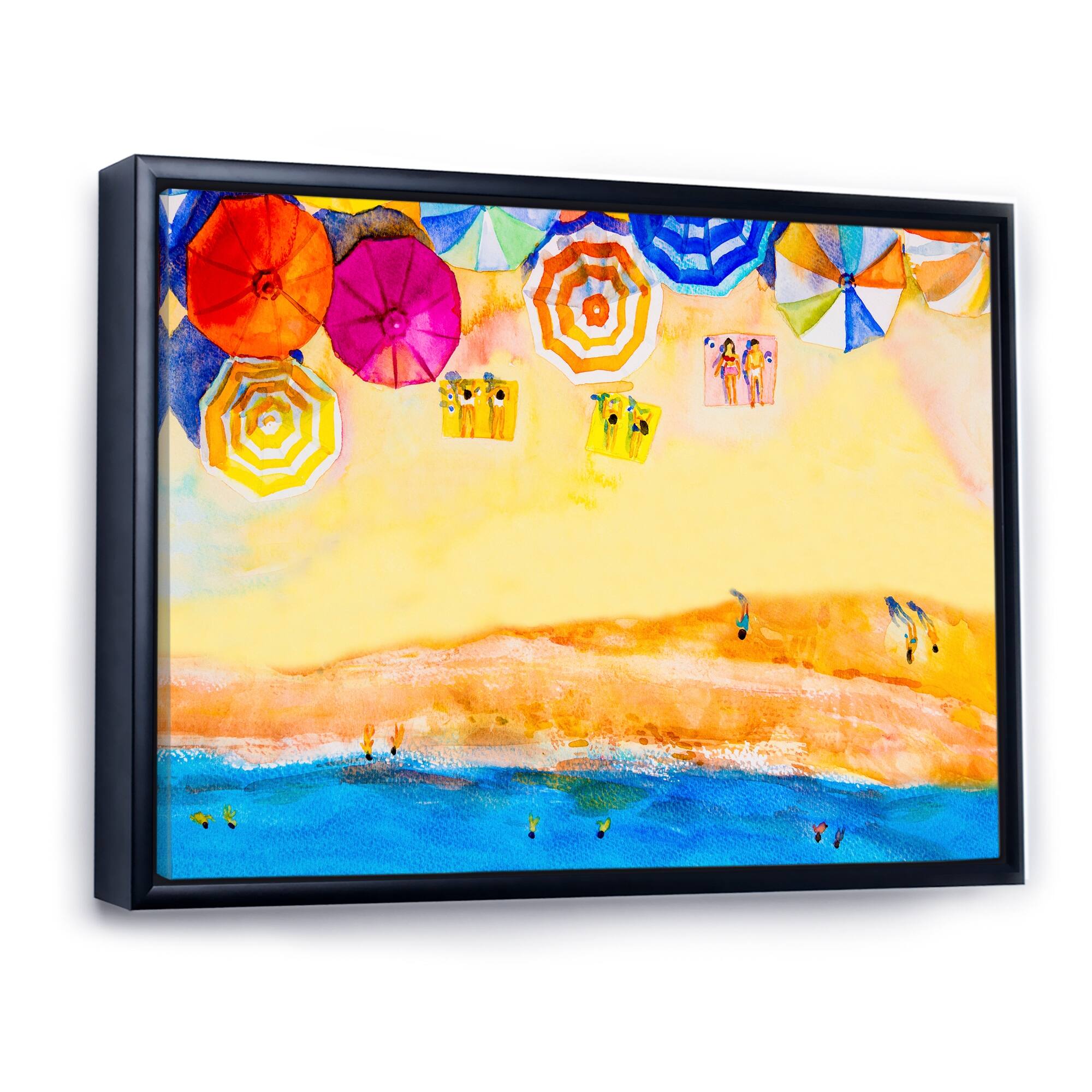 Designart "Aerial Pastel Beach Miami VIII" Nautical & Coastal Framed