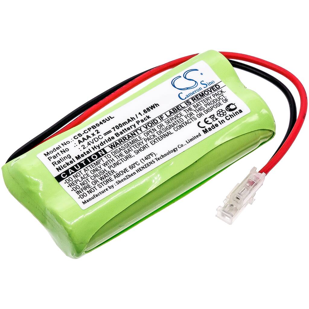 Battery for Universal AAA x 2 CS-CPB045UL Cordless Phone 2.4v Full Connector - Green