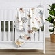 preview thumbnail 2 of 3, Jungle Animals Baby Receiving Security Swaddle Blanket Green Grey Black and White Safari Elephant Giraffe Lion Leopard Cheetah