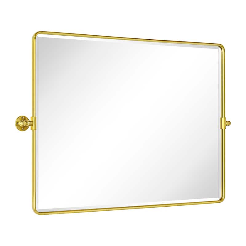 TEHOME Lutalo horizontal Beveled Bathroom / Vanity Mirror - 30" x 40" - Brushed Gold