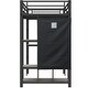 preview thumbnail 13 of 16, Black Twin Size Metal Loft Bed with Built-in Wardrobe, Desk and Shelves for Kids, Boys and Girls
