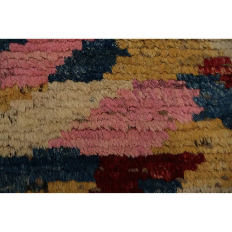 Hand Knotted Oriental 100% Wool Carpet Modern Geometric Multi-Colored Moroccan Area Rug - 10' 3'' X 6' 7''