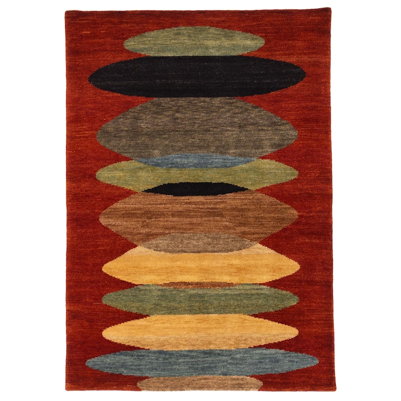 ECARPETGALLERY Hand-knotted Peshawar Ziegler Dark Copper Wool Rug - 5'1 x 7'0