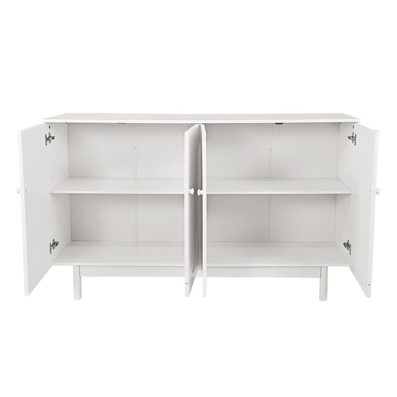 Stylish and Functional 4-Door Intaglio Storage Cabinet