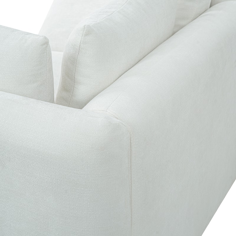 Christopher Knight Home - Contemporary 116.5" Upholstered Curved 3-Seater Sofa with Movable Cushions and 2 Throw Pillows